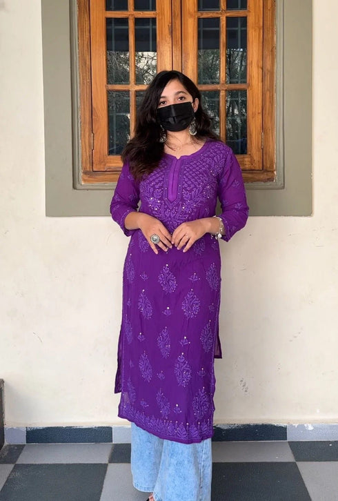 Premium Viscose Ghass Patti Kurti